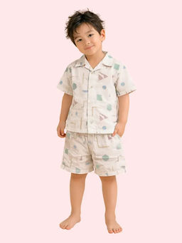 Bloom Up - Multi-Color Printed Cotton Blend Regular Fit Co-Ord Set