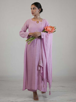 Label Ruby - Hand Embroidered Purple Kurta with Pant and Dupatta (Set of 3)