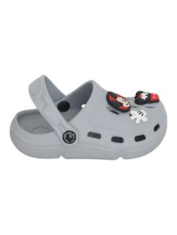 Hopscotch - Boys Mickey Mouse Grey Applique Clogs