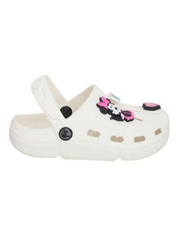 Hopscotch - Girls Minnie Mouse Cream Applique Clogs