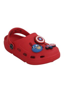 Hopscotch - Boys Captain America Red Applique Clogs