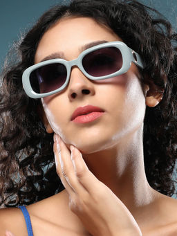 Haute Sauce - Women Rectangle Black Lens Full Rim Sunglasses