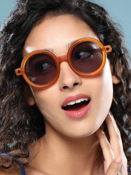 Haute Sauce - Women Round Black Lens Full Rim Sunglasses