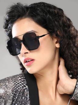 Haute Sauce - Women Pilot Black Lens Full Rim Sunglasses