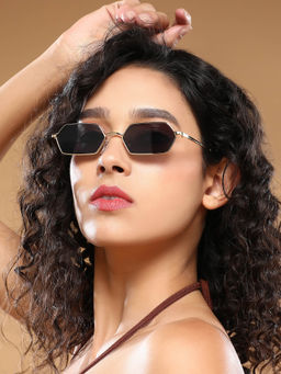 Haute Sauce - Women Irregular Black Lens Full Rim Sunglasses