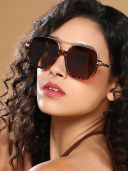 Haute Sauce - Women Pilot Brown Lens Full Rim Sunglasses