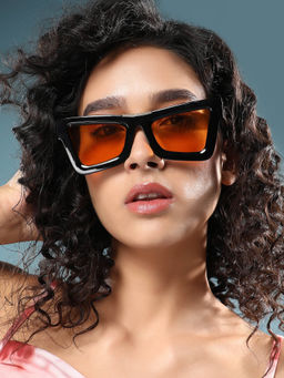 Haute Sauce - Women Cat Eye Brown Lens Full Rim Sunglasses