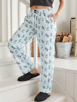 Bewakoof - Womens Blue Snoopy All Over Printed Pyjama
