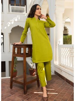 POMCHA - Tulip Green Kurta Pant (Set of 2)