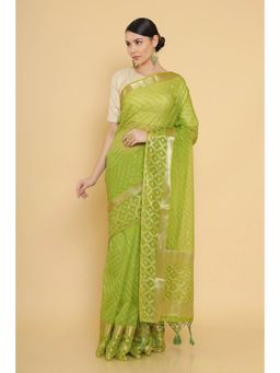 Soch - Green Organza Embellished Sequined with Unstitched