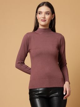 Mafadeny - Women Winter Wear Basic Light Wine Pullover