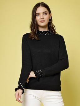 Mafadeny - Women Winter Wear Black Stylished & Cosy Top