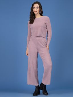 Mafadeny - Women Winter Wear Mauve Stylish Co-ords (Set of 2)