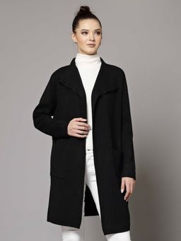 Mafadeny - Women Winter Wear Black Longline Shrug