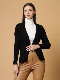 Mafadeny - Women Winter Wear Black Stylished & Cosy Shrug