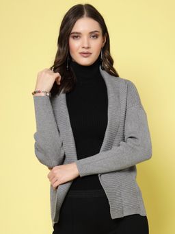 Mafadeny - Women Winter Wear Grey Stylished & Cosy Shrug