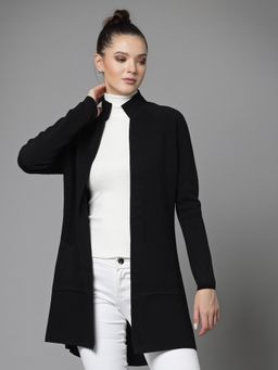 Mafadeny - Women Winter Wear Black Longline Shrug