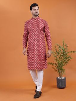 TABARD - Red Cotton Kurta for Men