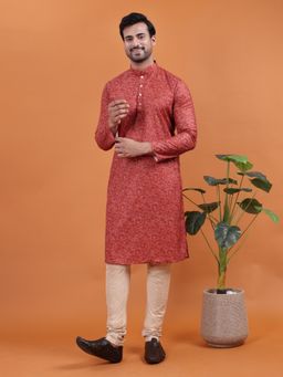 TABARD - Rust Cotton Kurta for Men