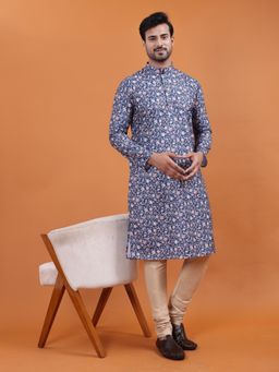TABARD - Blue Cotton Kurta for Men