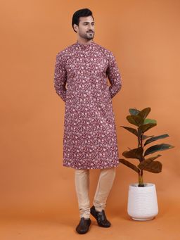 TABARD - Maroon Cotton Kurta for Men