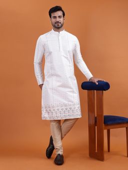 TABARD - White Cotton Kurta for Men