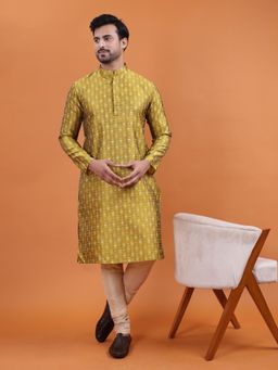 TABARD - Yellow Cotton Kurta for Men