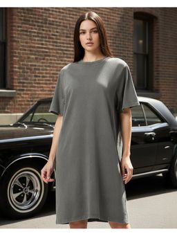 Bewakoof - Womens Grey Acid Wash T-Shirt Dress