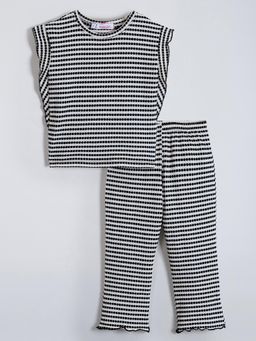 Hopscotch - Textured Stripes Top with Pant