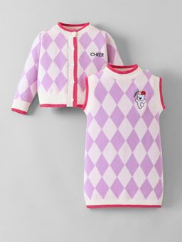 Hopscotch - Geometric Dress with Sweater