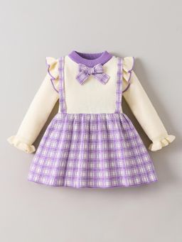 Hopscotch - Checks Bow Applique Dress