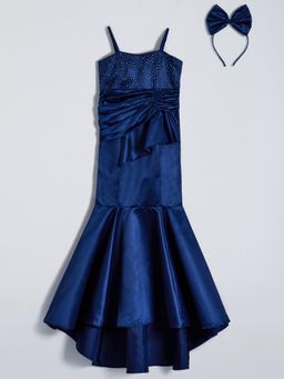 Hopscotch - Stone Embellished Sheath Gown with Headband