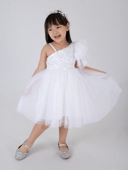 Hopscotch - Ruffled Accent Sequin Dress with Headband