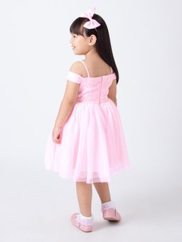 Hopscotch - Bow Applique Floral Dress with Headband