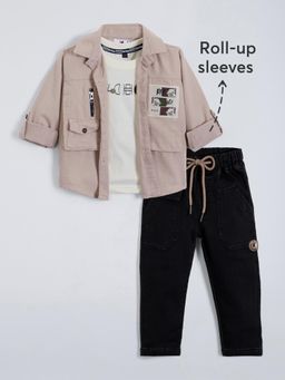 Hopscotch - Back Print Jacket with T-Shirt and Pant