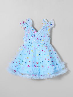 Hopscotch - Polka Dot Bow Applique Dress