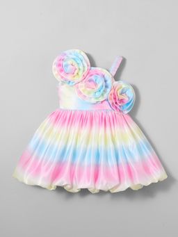 Hopscotch - Omber Applique Balloon Hem Dress