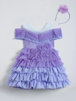 Hopscotch - Floral Applique Dress with Headband