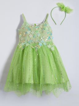 Hopscotch - Floral Applique Dress with Headband