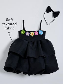 Hopscotch - Floral Applique Dress with Headband