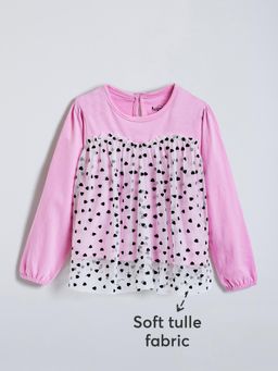 Hopscotch - Heart Cotton Overlay Top