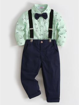 Hopscotch - Smiley Shirt with Pant and Bow, Suspender