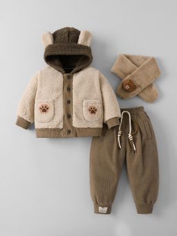 Hopscotch - Puppy Applique and Embroidery Jacket with Joggers & Scarf