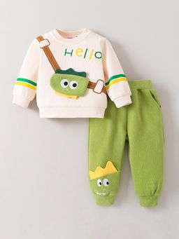 Hopscotch - Face Applique Sweatshirt with Joggers