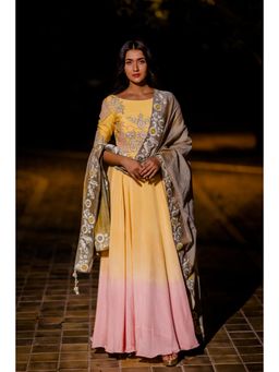 Nikita Vishakha - Multicolor Anmol Embroidered Dress and Dupatta (Set of 2)