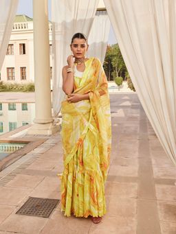 Nikita Vishakha - Yellow Embellished Maxi Dress with Dupatta (Set of 2)