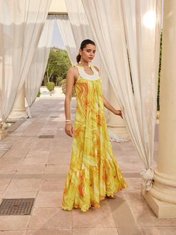 Nikita Vishakha - Yellow Embellished Maxi Dress