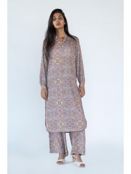 Nikita Vishakha - Grey Printed Kurta with Pant (Set of 2)