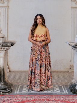 Nikita Vishakha - Multi-Coloured Embroidered Lehenga with Blouse (Set of 2)