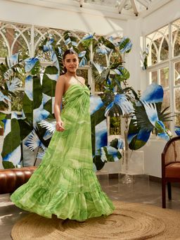 Nikita Vishakha - Green Printed Twist Dress